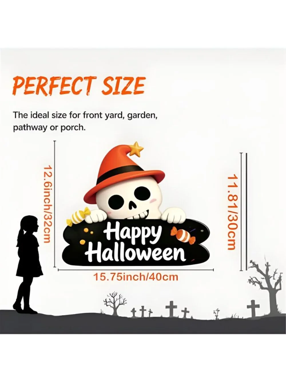 Metal Halloween Yard Stake Skeleton Outdoor Decorations